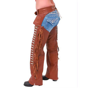 Cabalgatas completas para montar a caballo con panel elástico para hombres y mujeres en instrumentos veterinarios de herrador de cuero de vaca genuino - Product Image 3