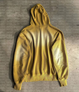 Sweat à capuche surdimensionné délavé Sportish Impex, de haute qualité, effet délavé au soleil, lourd, fermeture éclair, tricot gaufré en coton, logo personnalisé - Product Image 2