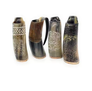 Mug en corne de buffle personnalisé, artisanal, poli, en corne de bœuf, cadeau, mug à café, corne à boire sculptée, mug artisanal - Product Image 2