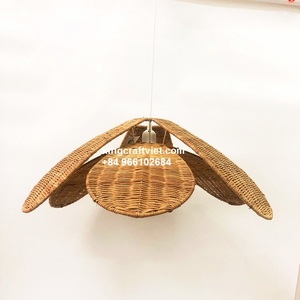 Lámpara colgante de ratán artesanal para uso en interiores, candelabro con iluminación ecológica y duradera, con diseño de artesanías vietnamita - Product Image 6
