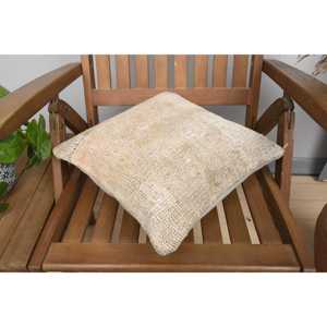 หมอนผ้าวูลปักลายเบจและวินเทจพิมพ์ลายดอกไม้ชนบทขนาด14x14นิ้วสุดหรู - Product Image 4