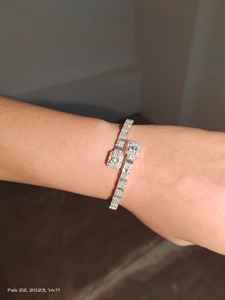 4.75 CT Baguette et Diamant Rond Taille Brillant Bracelet en Or Blanc HPHT/CVD Bijoux - Product Image 6