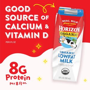 Horizon Organic <b>Shelf</b> Stable 1% Lowfat Milk <b>Boxes</b>, Pack of 18 - 8g Protein per Serving - Product Image 4