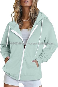 Sudadera con capucha y cremallera completa para mujer, sudaderas con capucha de manga larga, chaqueta con bolsillos, abrigo para mujer - Product Image 5