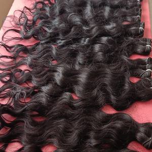 Extensions de tissage de cheveux Remy vierges doux de haute qualité Texture indienne ondulée profonde Machine Double trame toutes les couleurs trame appropriée - Product Image 4