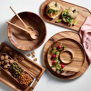 Salisbury Co Seville Plateau de service rectangulaire en bois avec poignée 46x32cm pour servir des aliments Produit de vaisselle - Product Image 3