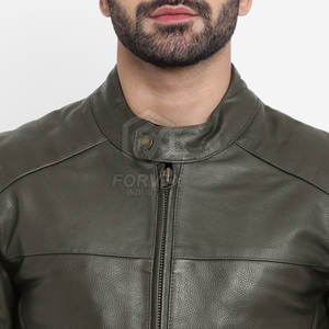 Meilleur prix Veste en cuir d'hiver pour homme sur mesure avec logo frontal Coupe-vent et écologique Léger Haute qualité Fabriqué au Pakistan - Product Image 6