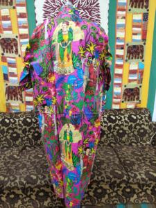 Kimono Floral Colorido 100% Algodón, Estilo Vintage Boho, Kaftán con Cintura Ajustable, Ligero, para Playa o Verano, para Mujer - Product Image 4