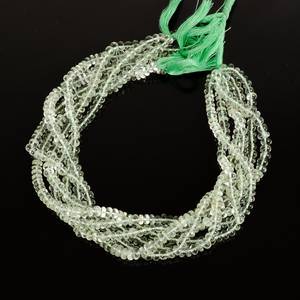 Perles Rondelle Lisse d'Améthyste Verte Naturelle pour la Fabrication de Bijoux Perles d'Améthyste Verte de 5mm Perles de Pierres Précieuses de Fabricant Indien - Product Image 3