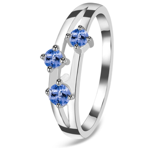 Style ethnique Trois pierres taillées Tanzanite Bague en argent sterling 925 Dernière conception Cadeau de mariage à la mode pour la fête - Product Image 2