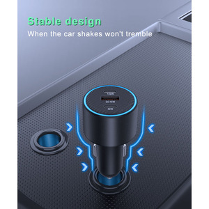 Cargador de Coche de Doble Puerto y Carga Rápida de 130W, Adaptador de Voltaje de 12-24v - Product Image 1