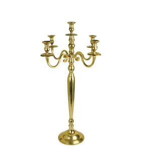 Top meilleur prix métal grand 5 bras candélabre or bougeoir événements de mariage bougeoir qualité d'exportation en gros - Product Image 3