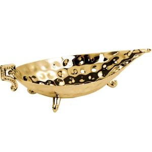 Plato de Servir de Metal de Latón Pulido Dorado, Diseño Martillado Hecho a Mano, para Uso en Mesa de Hogar, Hotel y Restaurantes - Product Image 1