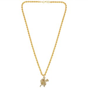 Plaqué or CZ Pierre Stud Seigneur Hanumanji Bajrang Bali/Pawan Putra Dieu Volant Religieux Spirituel Médaillon Pendentif Cadeau Unisexe - Product Image 2