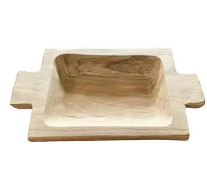 Kingston Dough Tray Paulownia Wooden for Decor Parmesans Brown, Wooden Trays for Decor Wood Home Long