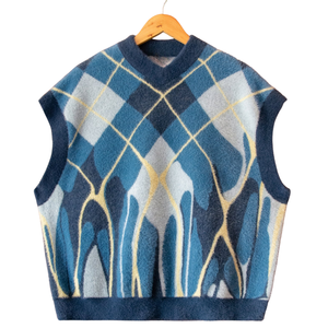 Chaleco de Punto para Hombre, Tejido Suave, Hilo de Textura Fluida, Color Sólido, Ropa de Invierno Premium, Cómodo, Informal, Transpirable, Algodón/Poliéster - Product Image 1