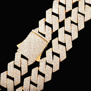 Bracelet chaîne cubaine plaqué or rose 14 carats certifié IGI, diamant rond taille brillant, cadeau unisexe - Product Image 3