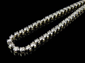 Luxury 10K Gold Tennis Chain <b>Necklace</b> Iced Out with Sparkling Lab Grown Diamonds Ideal for Engagement or Wedding Wear - Product Image 2