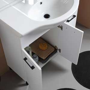 85cm 3-<b>Door</b> White Bathroom Cabinet with Sink and Ravenna Wall <b>Mirror</b> for Export - Product Image 4