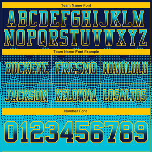 Nuevo personalizado al por mayor azul marino amarillo malla auténtico gradiente forma cuadrada bandera fútbol Jersey personalizado fútbol americano Jersey - Product Image 3