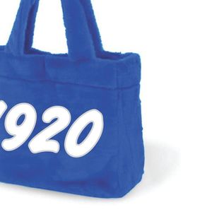 Zeta Phi Beta ZPB Sorority pelliccia Tote Bag blu reale con lettere bianche ricamate 1920 morbido tessuto elegante regalo collegiale - Product Image 6