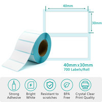 Étiquette autocollante thermique directe découpée sur mesure 40x30mm, étiquette code-barres imperméable pour imprimante industrielle, minimum 500 pièces
