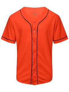 Camisetas de béisbol sólidas con botón de logotipo personalizado, uniforme de softbol personalizado con técnica de sublimación, camiseta transpirable para hombres - Product Image 5
