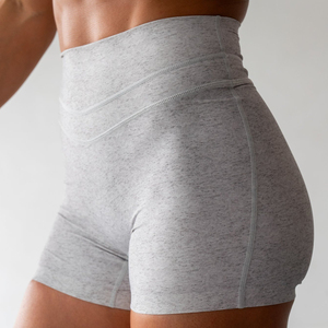 Shorts de yoga taille haute pour femmes, couleur unie, sans couture, respirants, séchage rapide, effet push-up, pour le sport et la gym - Ventes flash - Product Image 4