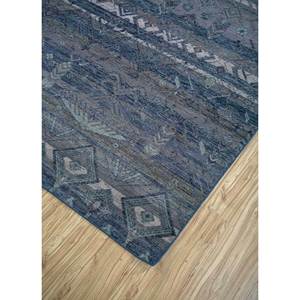 AKWL-1058(CS-01) Alfombra Clásica de Lana Azul Tomillo con Patrón Geométrico Abstracto, Rectangular Grande para Pasillo o Sala de Estar, Anudada a Mano - Product Image 2