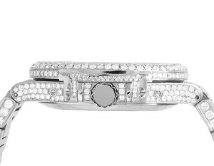 Reloj de pulsera mecánico automático de acero inoxidable de edición limitada de 41mm para hombre, 20mm VVS Clarity Iced Moissanite Diamonds Glass - Product Image 3