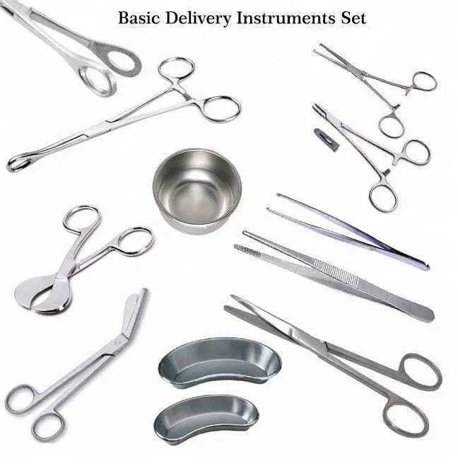 기본 배달 세트 산부인과 스테인레스 스틸 배달 키트 의료 외과 도구 도매 도구