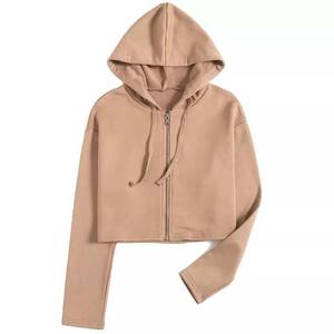 2025 gros vêtements de sport rose couleur manches longues tenues décontractées vêtements de rue solide femmes sweats à capuche coton polaire pull - Product Image 4