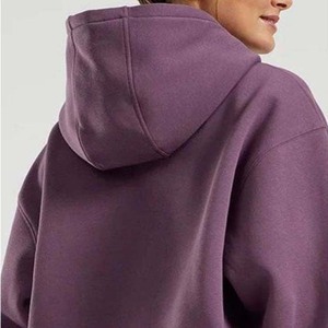 Venta al por mayor personalizado High Street 320g 65% algodón 35% polar suelto ajuste mujeres sudaderas con capucha cómodas y transpirables - Product Image 6