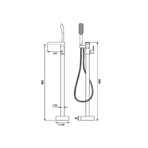 Set Rubinetto <span class=keywords><strong>Doccia</strong></span> e <span class=keywords><strong>Vasca</strong></span> <span class=keywords><strong>da</strong></span> Bagno <span class=keywords><strong>a</strong></span> Pavimento in Acciaio Inossidabile con Doccetta per Hotel - Product Image 1