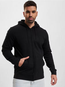 Sweat à capuche noir à fermeture éclair pour hommes, sweat à capuche à manches longues, veste streetwear décontractée avec poches kangourou sur le devant et réglable - Product Image 2