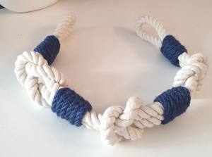 <b>Nautical</b> Cotton Rope <b>Curtain</b> Tie-Back: Navy Jute Accent - Product Image 4