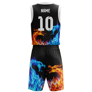 Uniformes de basket-ball à sublimation en conception personnalisée, ensembles de deux pièces pour adultes, entièrement à sublimation, pour équipe de basket-ball - Product Image 2