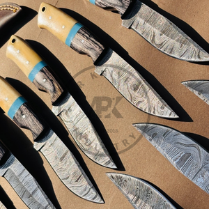 มีดล่าสัตว์แบบใบตาย ด้ามไม้ Pakka ผลิตตามสั่ง (OEM) ขายส่ง B2B มีด AR ทำมือ เหล็กดามัสกัส สำหรับกิจกรรมกลางแจ้ง แคมป์ปิ้ง ระดับอุตสาหกรรม - Product Image 3