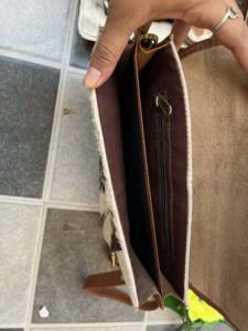 Bolso de mano con manta de cuero de vaca auténtica para mujer, elegante bolso informal con cierre de cremallera, impermeable, ligero - Product Image 6