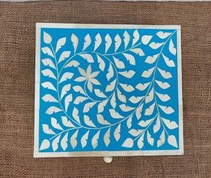 Customized Colours Resin Bone Inlay Box <b>Mother</b> of Pearl Indian Handicrafts Jewelry Box Model Pattern for International Shipping - Product Image 1