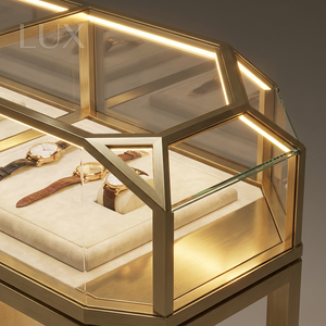 Vitrines de présentation de bijoux et montres de luxe modernes personnalisées LUX 2026 les plus vendues avec éclairage LED pour l'aménagement intérieur de bijouteries - Product Image 3