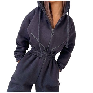 Automne deux pièces ensembles femmes survêtements surdimensionné costume hiver solide sport survêtements pour femmes 2026 - Product Image 2