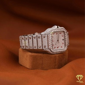 นาฬิกาข้อมืออัราบิคสีขาวแบบปรับแต่งได้นาฬิกาข้อมืออัตโนมัติสไตล์ฮิปฮอปอัตโนมัติหรูหราประดับเพชรสุดหรูของขวัญวันเกิดสำหรับผู้ชาย - Product Image 5