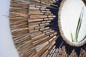 Wholesale KING CRAFT VIET <b>Vintage</b> Rustic Seagrass Wall <b>Mirror</b> Natural Seagrass Fringe Handmade Custom Size Wall Decor for Home - Product Image 4