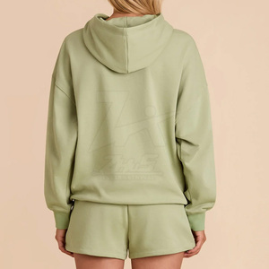 Ensemble sweat à capuche et short 2 pièces quantité minimale de commande bas pour femmes ensemble sweat à capuche et short de haute qualité à vendre - Product Image 4