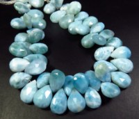 Lot en gros de perles de Larimar bleu naturel, taille brillante, 8 brins, 11-14,5 mm, facettées, certifiées CNAS, diamètre du trou pour bijoux