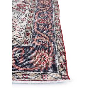 Alfombra de Lana Anudada a Mano Roja y Naranja Vintage Pae-2467 con Diseño de Medallón y Patrón de Rompecabezas para Decoración de Sala de Estar y Pasillo - Product Image 4