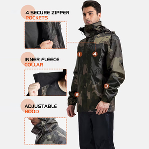 Hot Sale Winter <b>Windbreaker</b> Set <b>for</b> Adult Canvas Design Zipper up Inner Fleece Collar with Adjustable Hood - Product Image 4