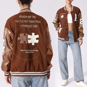 แจ็คเก็ตเบสบอลหนังแท้แบบกำหนดเองสำหรับผู้ชาย พร้อมดีไซน์สำเร็จรูป กันลม สีและโลโก้แบบกำหนดเอง พร้อมสำหรับฤดูหนาว - Product Image 4