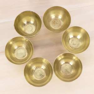 Tazón de Servir de Latón Chapado en Oro Pulido con Forma de Hoja Antigua, Tazón para Helado para Fiestas, Exportador Directo de la India, Apto para Lavavajillas - Product Image 5